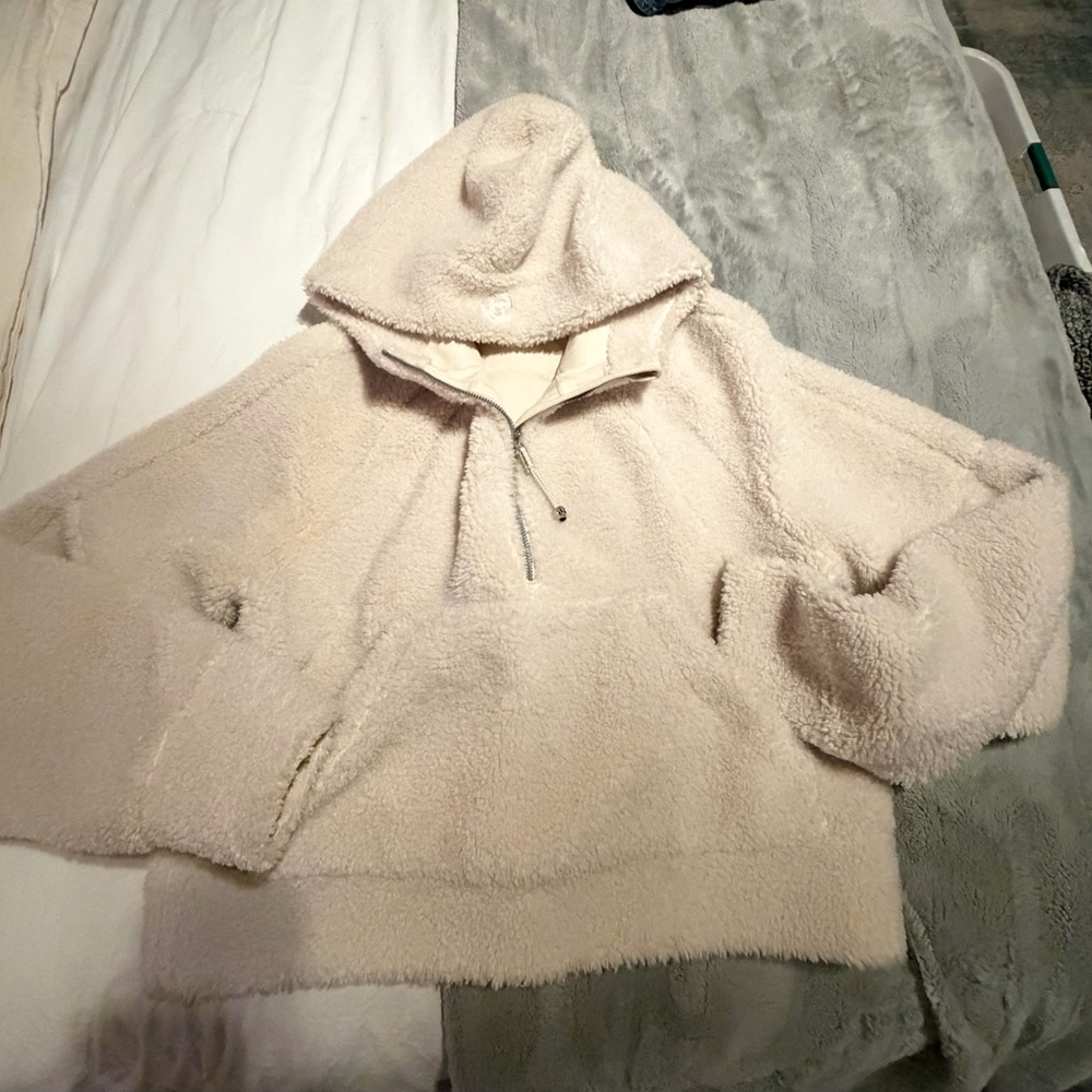 lululemon athletica Cream Teddy Jacket with Hood